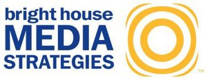 Bright House Media Strategies logo features bold blue text alongside a stylized orange circular design, representing modern media solutions.